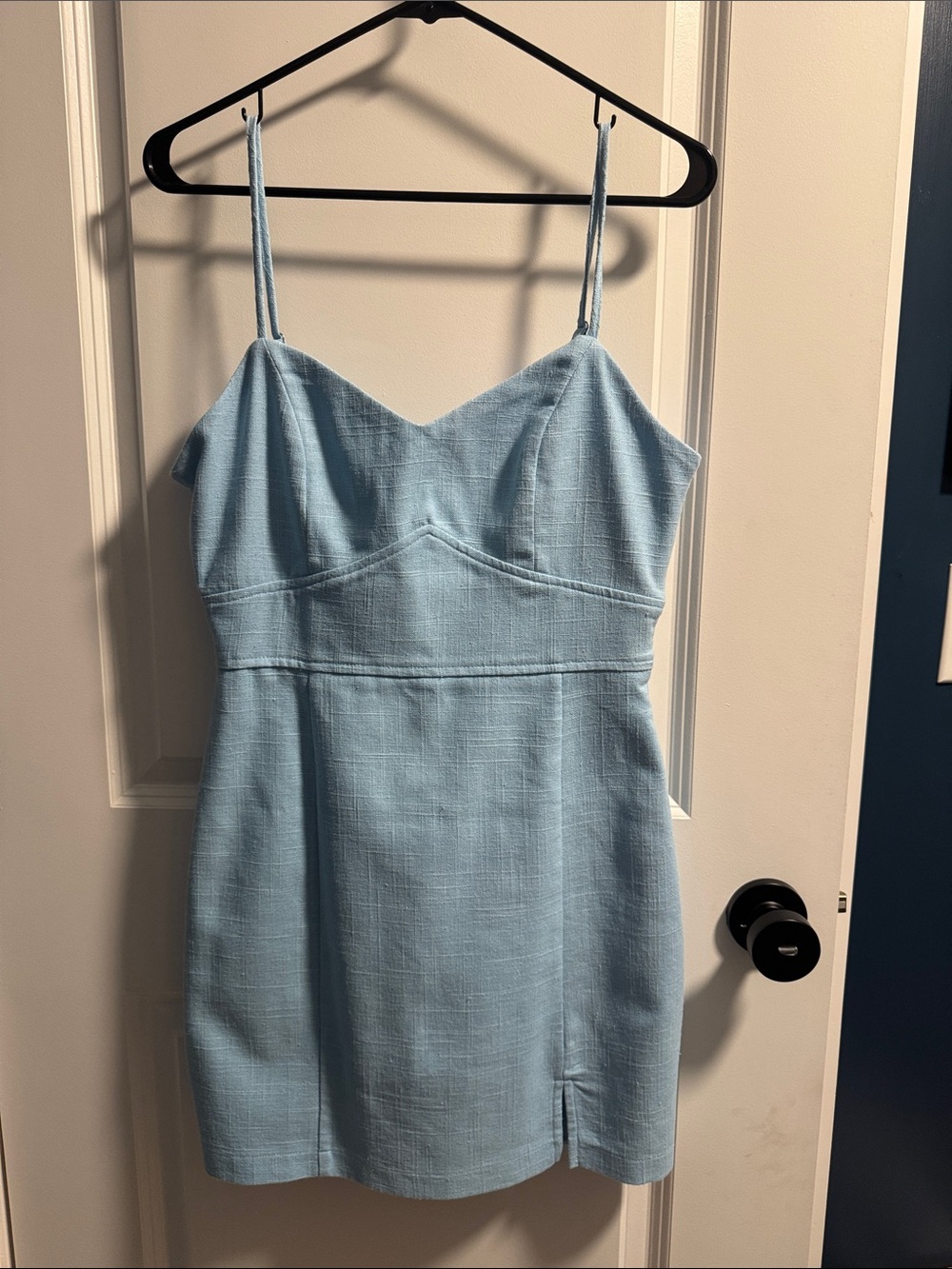English Factory Light Blue Spaghetti Strap Mini Dress